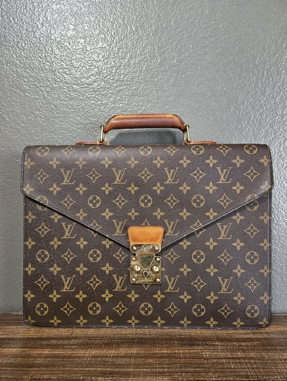 Authentic Louis Vuitton Vintage Porte Document Bag Monogram Canvas
